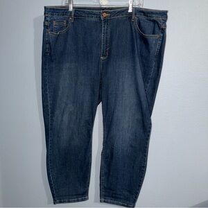 Jones New York Lexington Skinny Crop Jeans Woman Size 20W Blue Denim Dark Wash